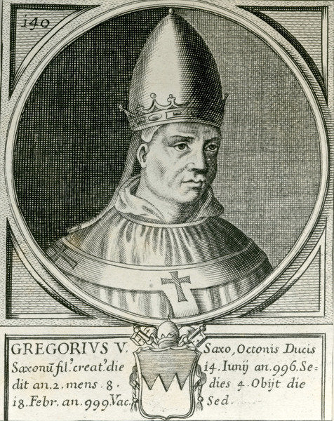 Detail of Pope Gregory V by English School