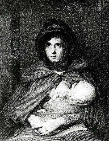 Detail of A mother breastfeeding her Baby by English School
