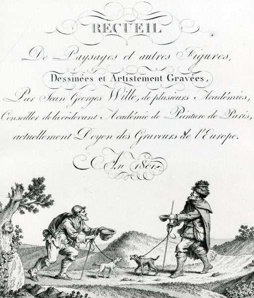 Detail of Recueil de Paysages et autres figures, dessinees et Artistement Gravees by Johann Georg Wille, 1801 by French School