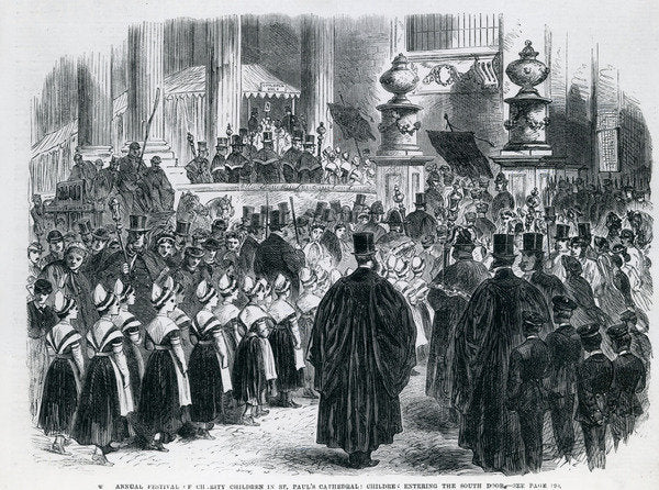 Detail of Annual Festival of Charity Children in St.Paul's cathedral by Anonymous