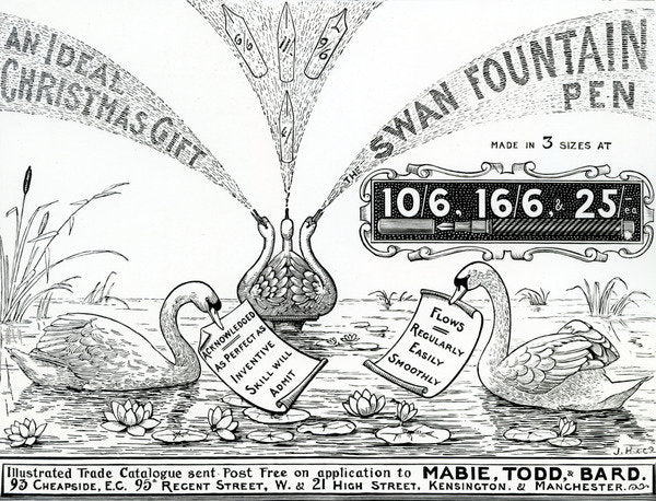 Detail of Advert for Swan Fountain Pens, from an Illustrated Trade Catalogue, c.1900-10 by Anonymous