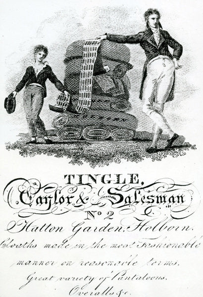 Detail of Trade card for Tingle, Taylor and Salesman, No 2 Hatton Garden, Holborn by English School