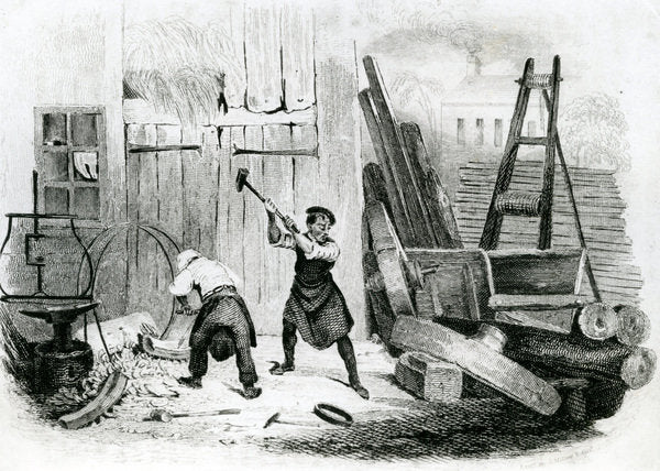 Detail of The Wheel Wright by English School