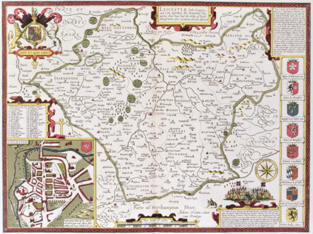 Detail of Leicester by John Speed