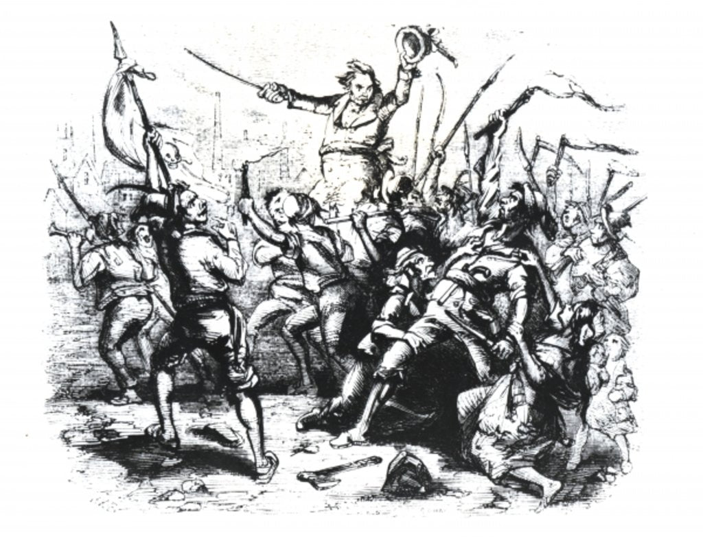 Detail of Luddite Rioters, 1813 by Hablot Knight Browne