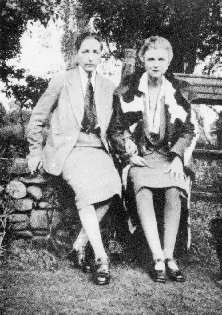 Detail of Radclyffe Hall and Una Troubridge in Edy Craig's Garden at Smallhythe, 1931 by English Photographer