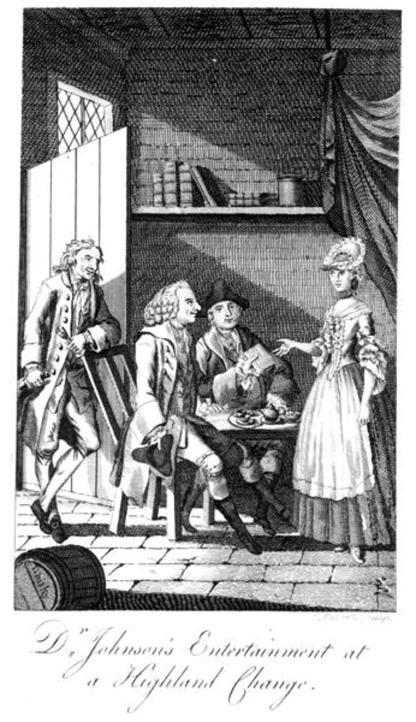 Detail of Dr Johnson's Entertainment at a Highland Change by English School