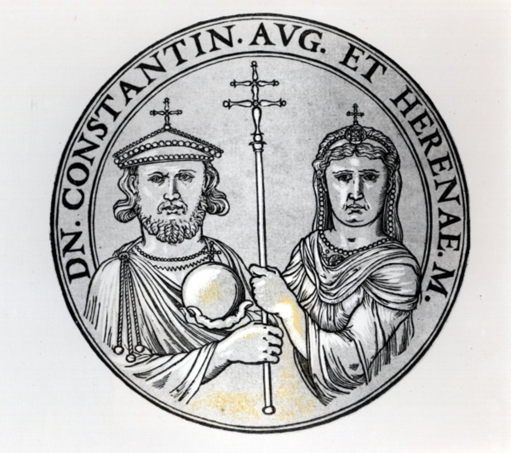 Detail of Constantine VI and his Mother Irene by Anonymous