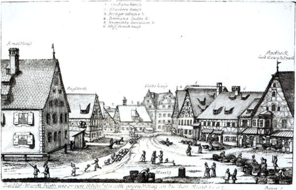 Detail of German Market town, 1704 by Johann Alexander Boener