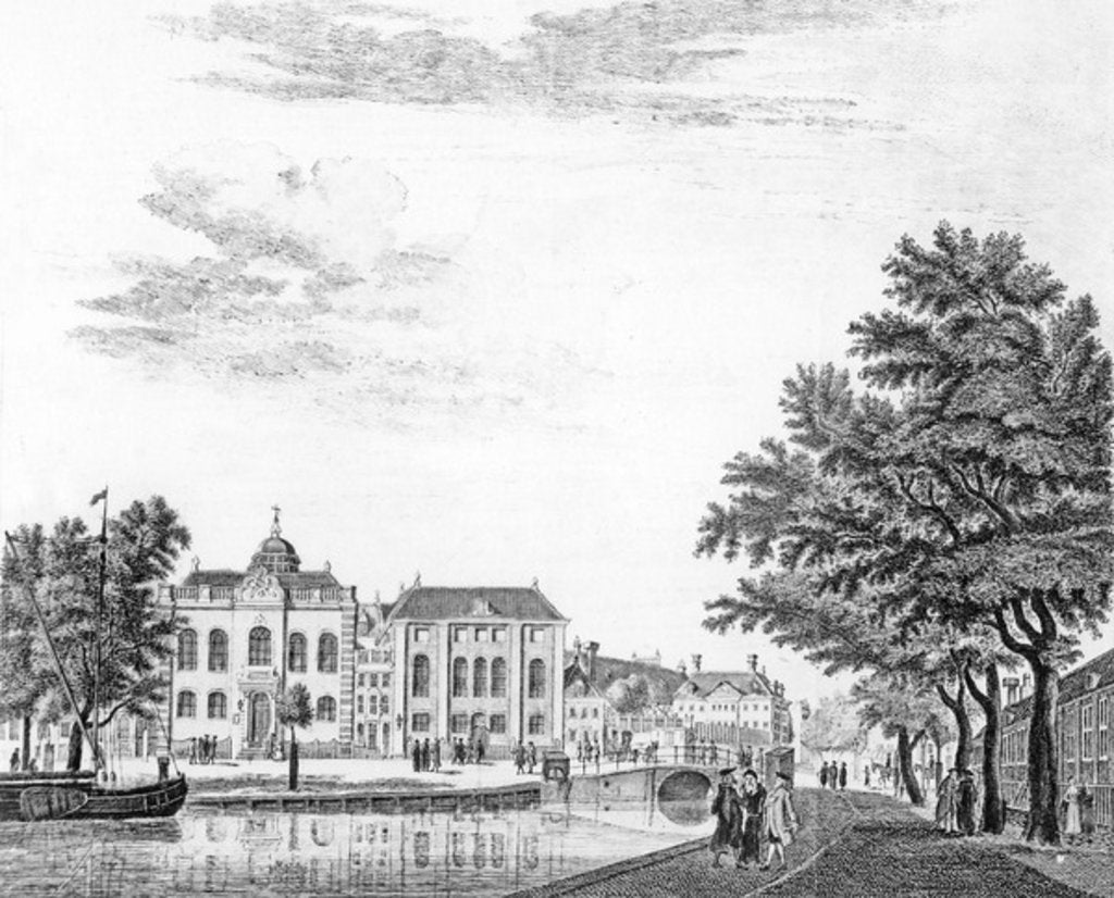 Detail of The Two Large Synagogues of German Jews in Amsterdam, Netherlands, 1765 by Jan de Beijer