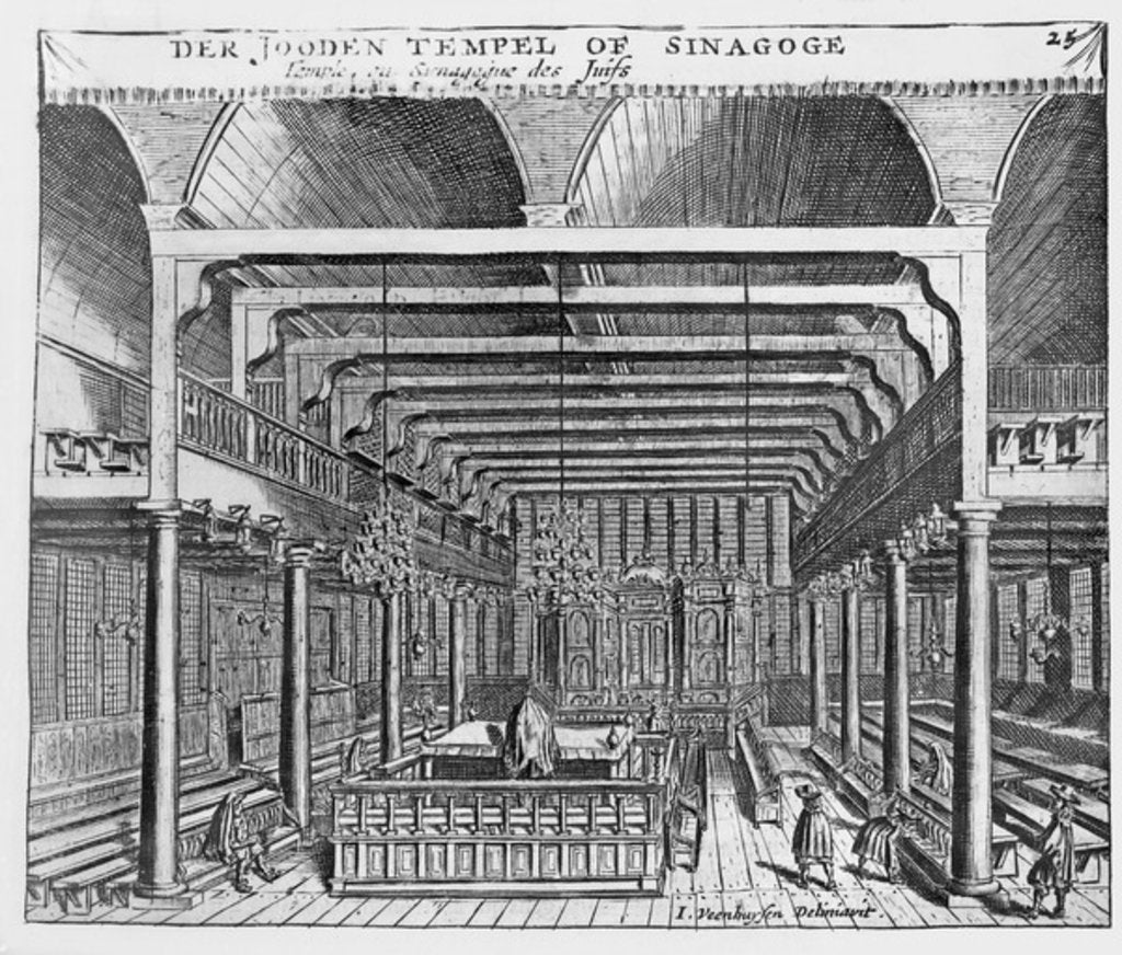 Detail of Interior of a Jewish Synagogue by Jan Veenhuysen