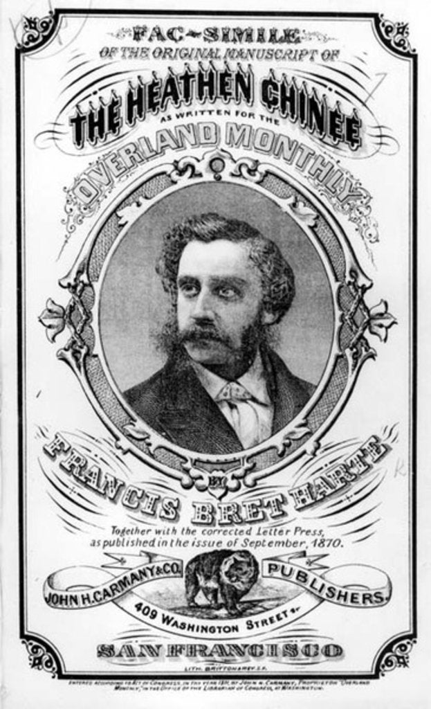 Detail of Facsimile of the original manuscript of 'The Heathen Chinee' by Francis Bret Harte by American School