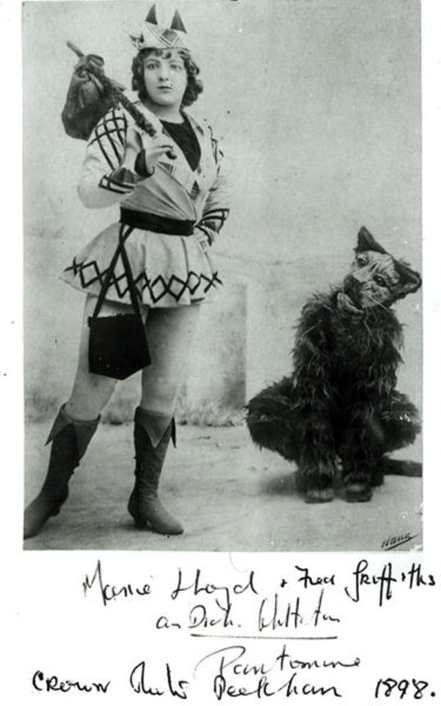 Detail of Marie Lloyd as Dick Whittington in 1898 by English Photographer