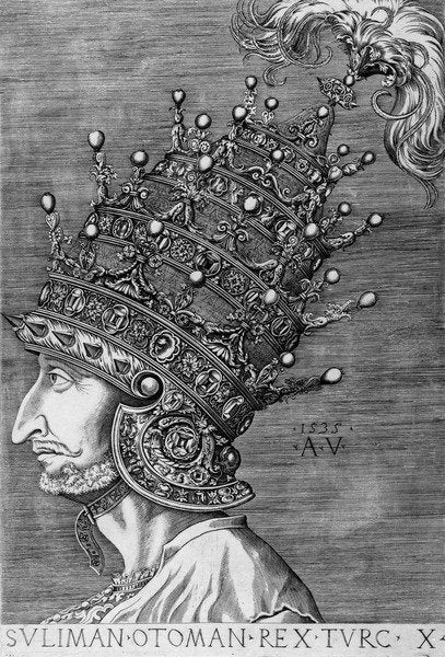 Detail of Suleiman the Magnificent, 1535 by Agostino Musi