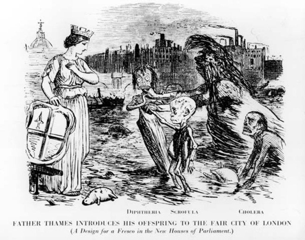 Detail of Father Thames Introduces his Offspring to the Fair City of London, a design for a fresco in the new Houses of Parliament by English School