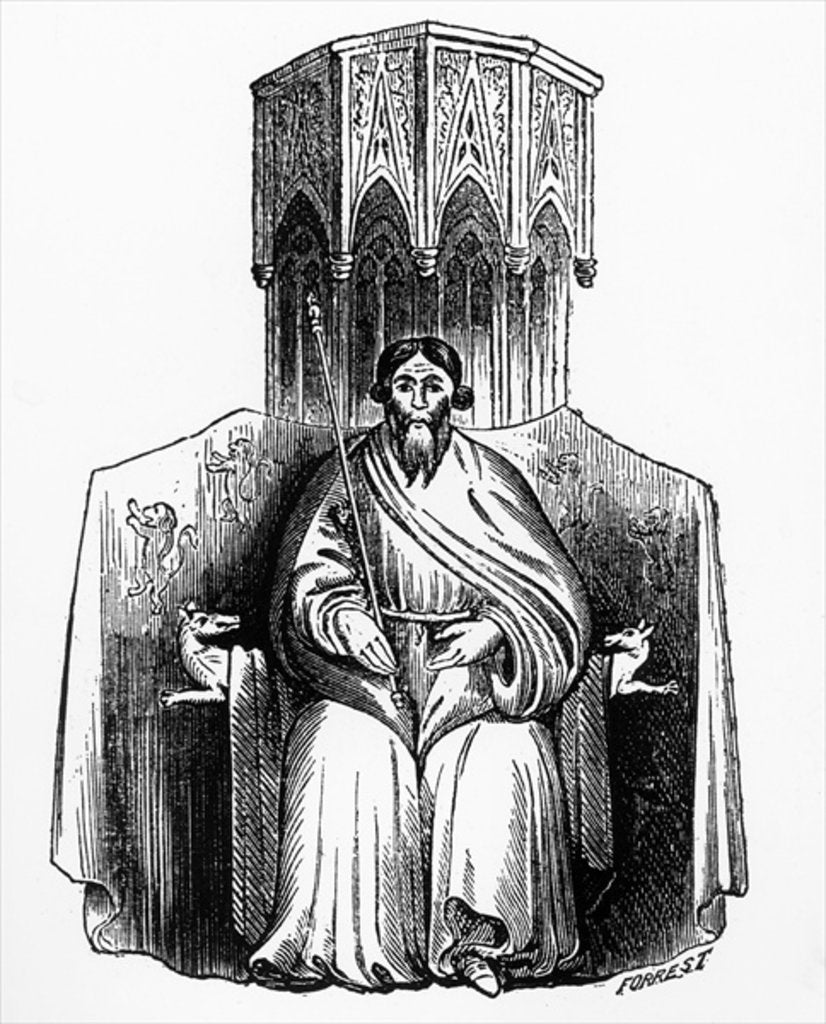 Detail of Owen Glendower from his seal, engraved in the 'Archaeologia' by English School