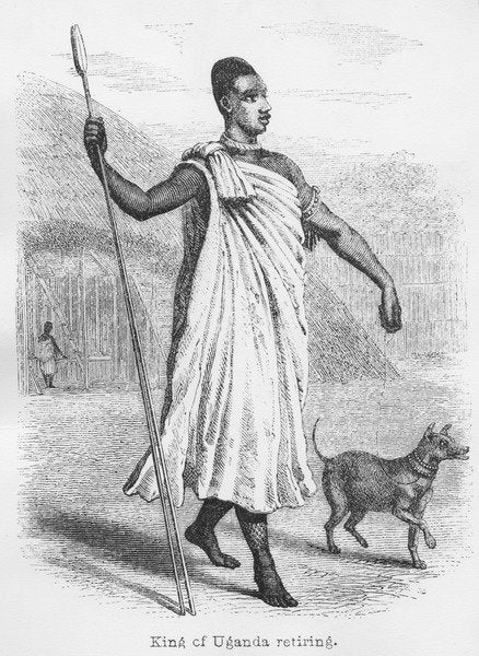 Detail of The King of Uganda retiring by John Hanning Speke