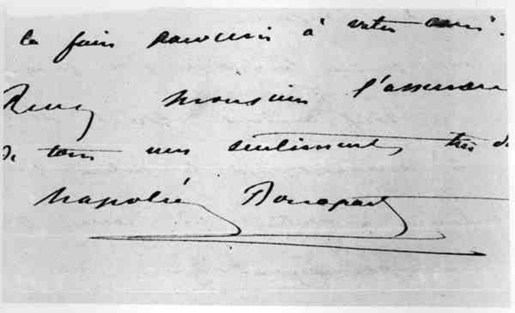 Detail of Handwriting and Signature of Napoleon Bonaparte by Anonymous