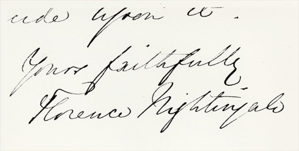 Detail of Signature of Florence Nightingale by Anonymous