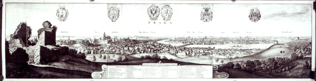 Detail of View of Prague, 1649 by Wenceslaus (after) Hollar