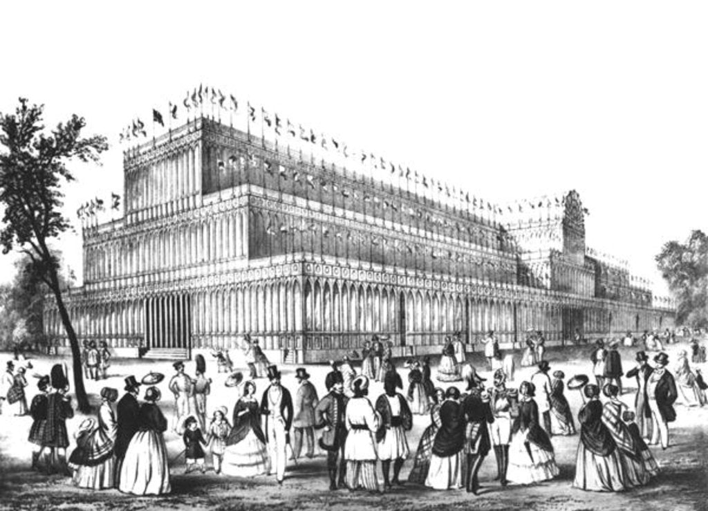 Detail of View of the Exterior of the Crystal Palace, built for the Great Exhibition of 1851 by English School