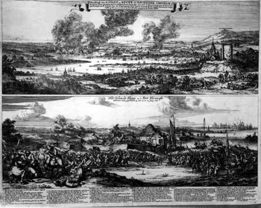 Detail of Dutch Attack on the River Medway, 20th and 21st June 1667 by Romeyn de (after) Hooghe