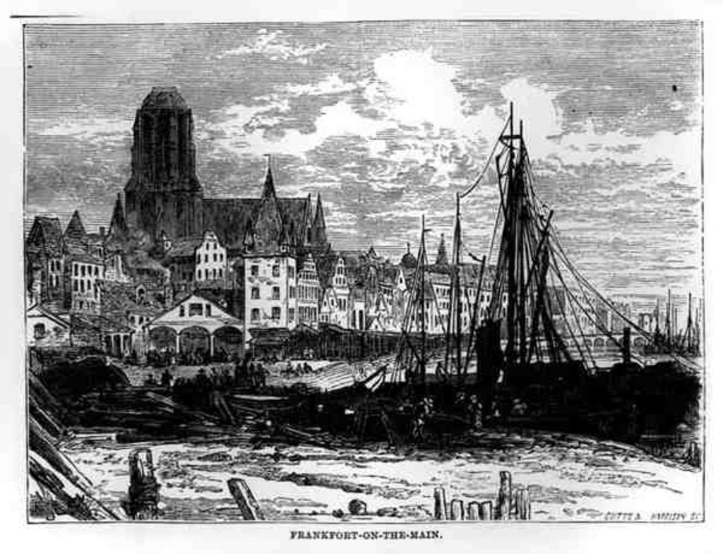 Detail of View of Frankfort-on-the-Main with the White Ladies Church in the background by William Henry James Boot