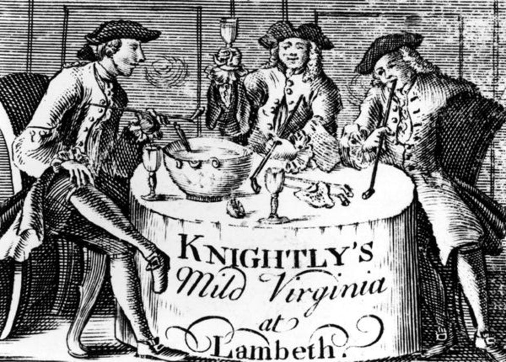 Detail of Advertisement for 'Knightly's Mild Virginia at Lambeth' by English School