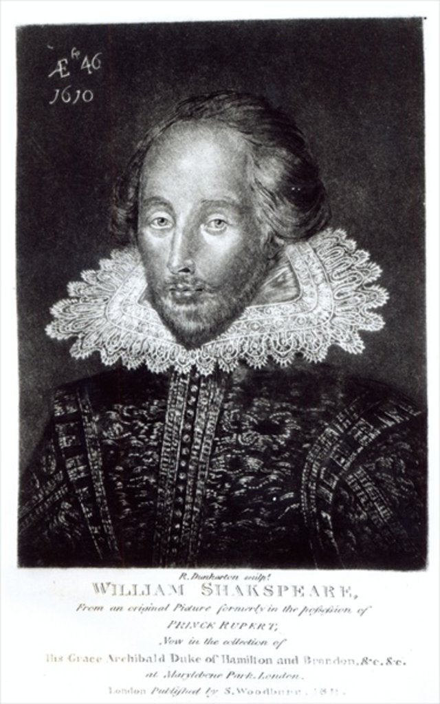 Detail of Portrait of William Shakespeare by English School