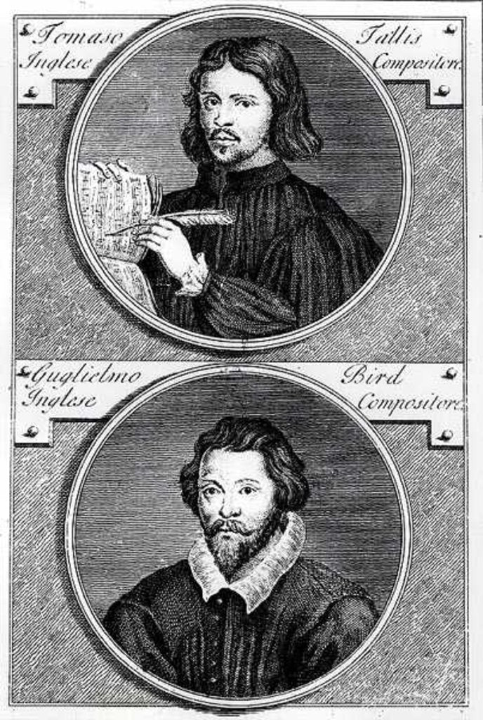 Detail of Thomas Tallis and William Byrd engraved by Niccolo Francesco Haym by Gerard Vandergucht