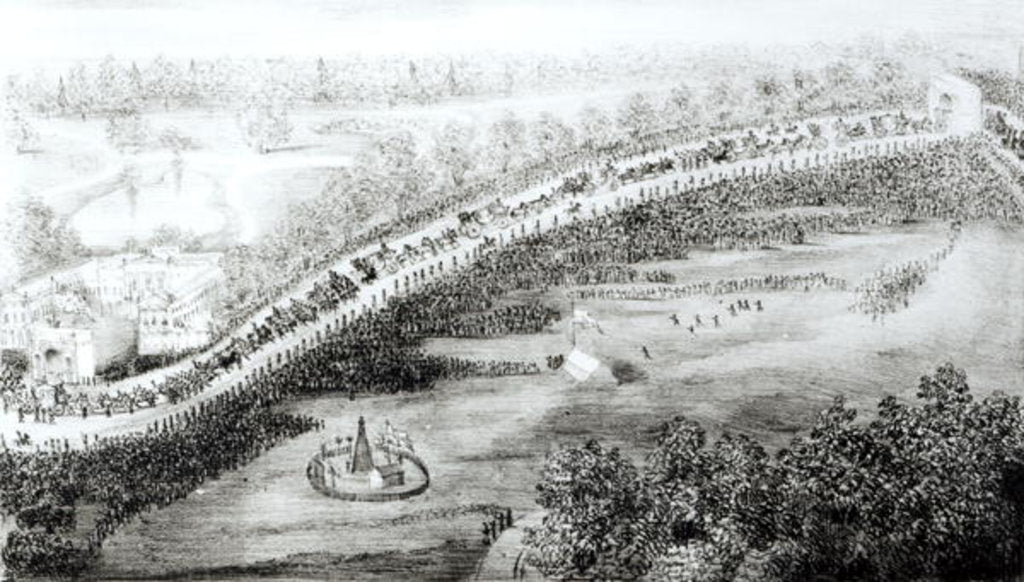 Detail of Her Most Gracious Majesty and Escort Leaving the Palace by English School