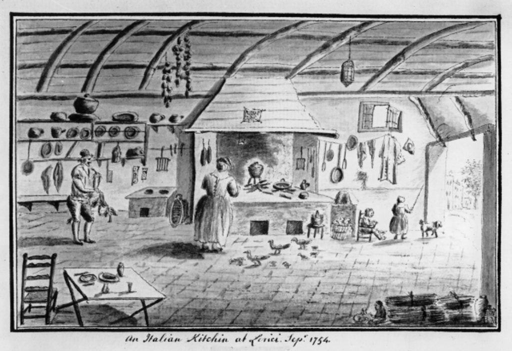 Detail of View of an Italian kitchen at Lerici, September 1754 by Italian School