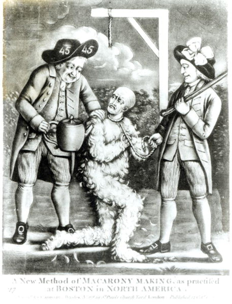 Detail of A New Method of Macaroni Making as Practised at Boston in North America, 12 October 1774 by English School