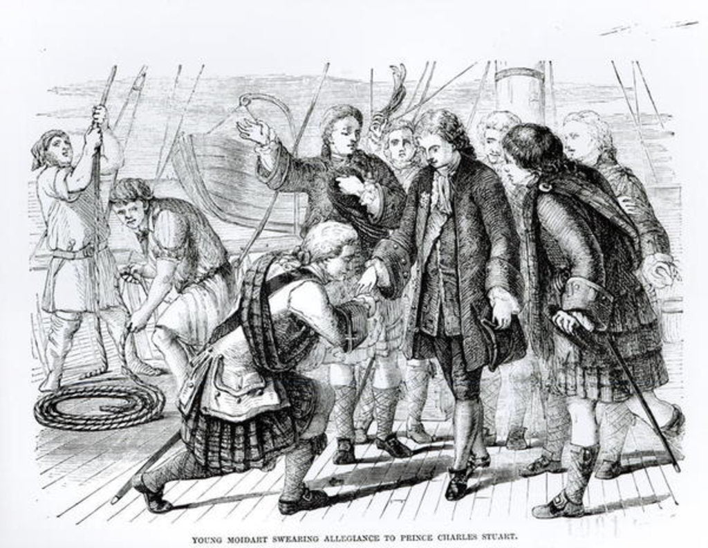 Detail of Young Moidart Swearing Allegiance to Prince Charles Edward Stuart by English School