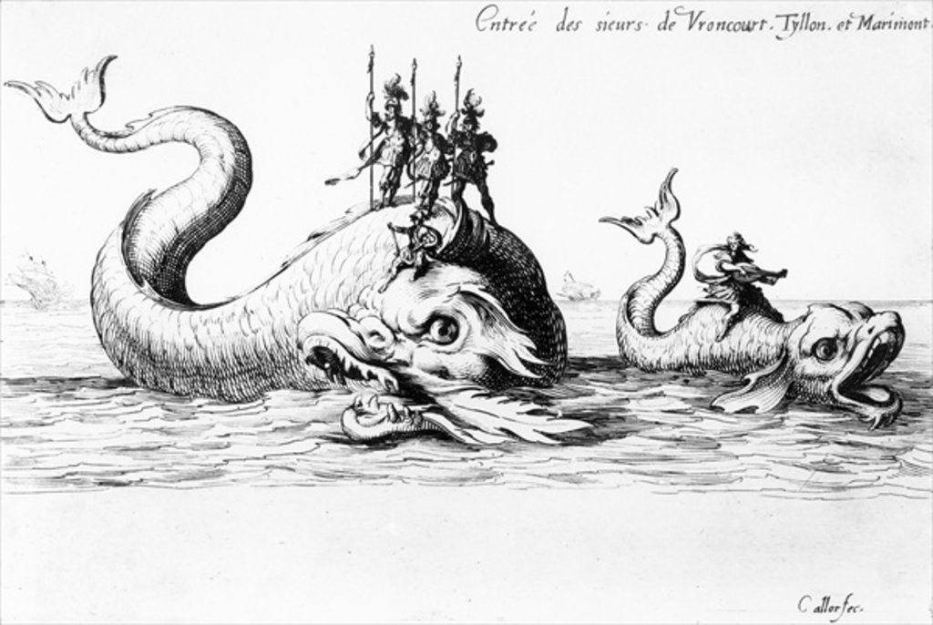 Detail of The Entrance of the Lords of Vroncourt, Tyllon, and Marimont by Jacques Callot