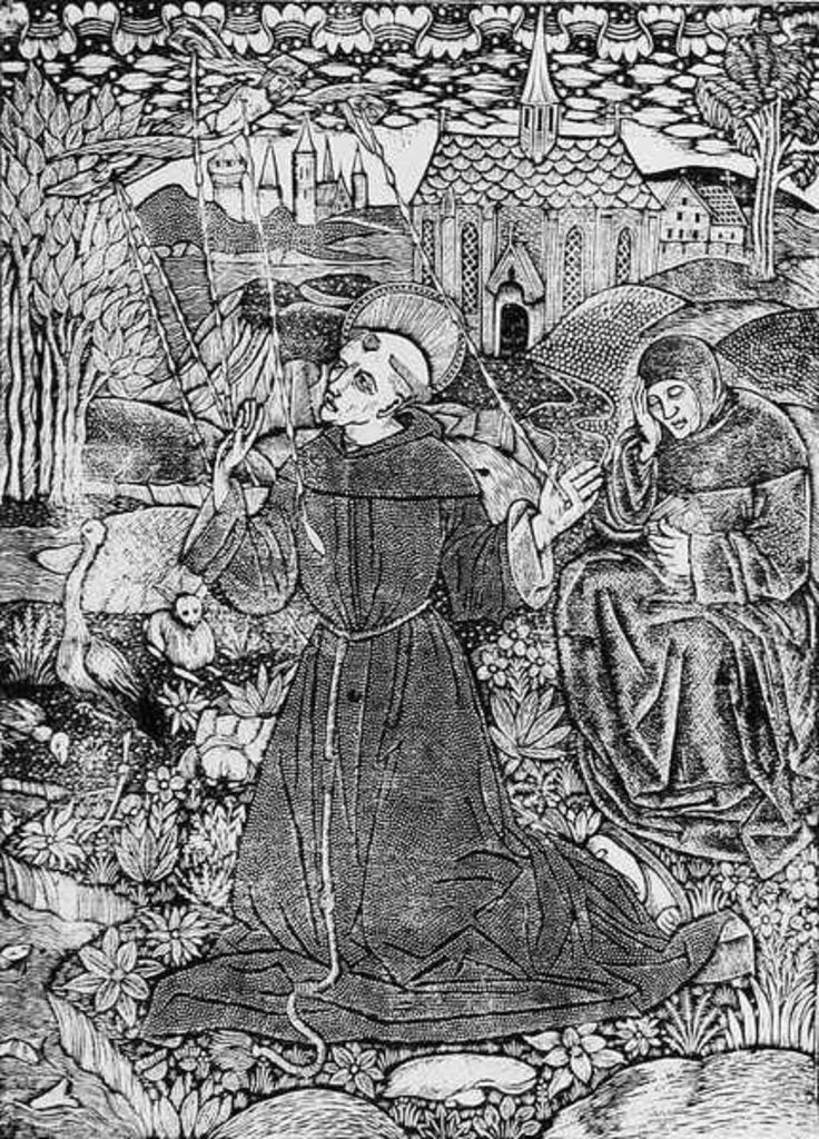 Detail of St. Francis Receiving the Stigmata by English School