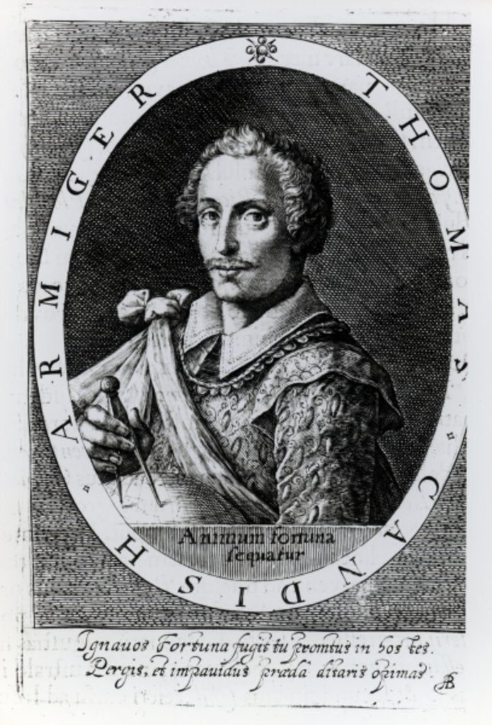 Detail of Portrait of Thomas Cavendish by English School