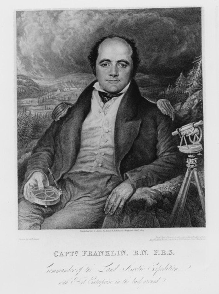 Detail of Portrait of Captain John Franklin engraved by Frederick Christian Lewis 1824 by George Robert Lewis