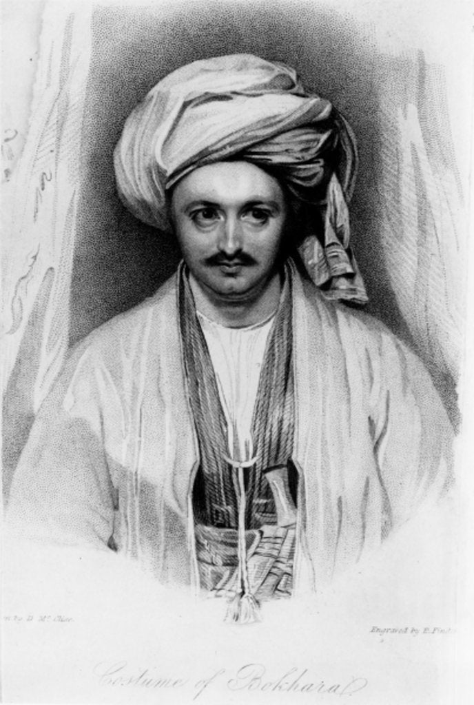 Detail of Portrait of Sir Alexander Burnes engraved by E.Findes by D (after) McClise