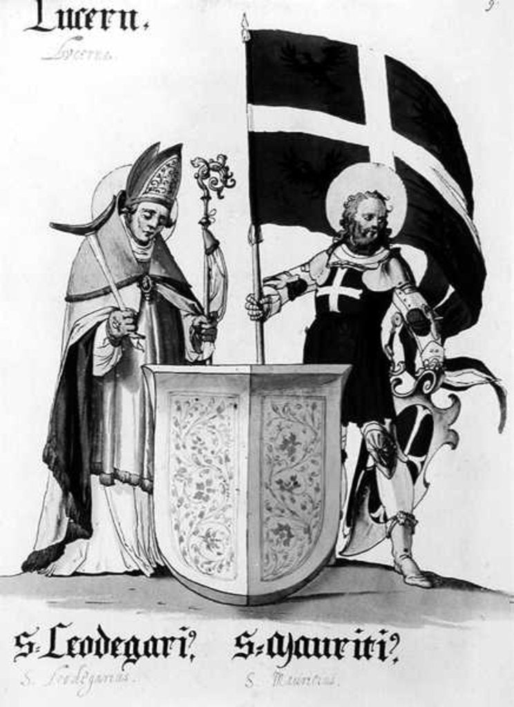 Detail of Saints Leodegarius and Mauritius by English School