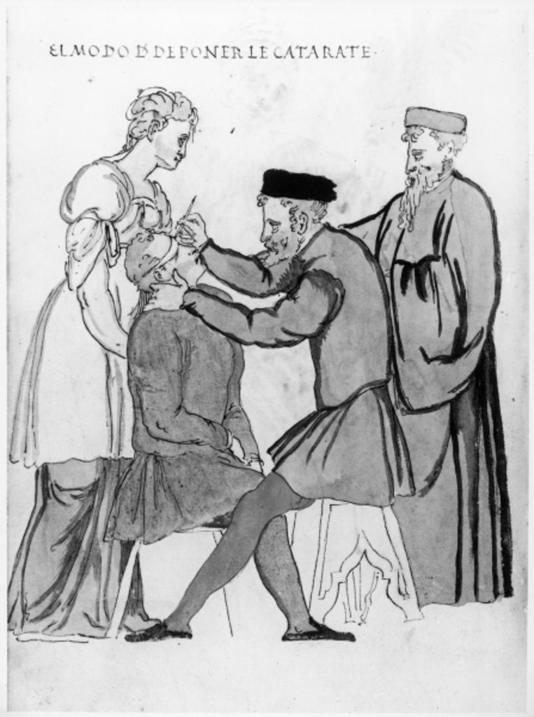 Detail of Eye surgery to remove cataracts by Spanish School