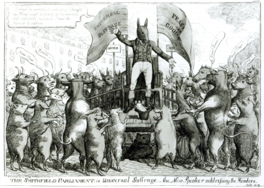 Detail of The Smithfield Parliament: Universal Suffrage by George Cruikshank
