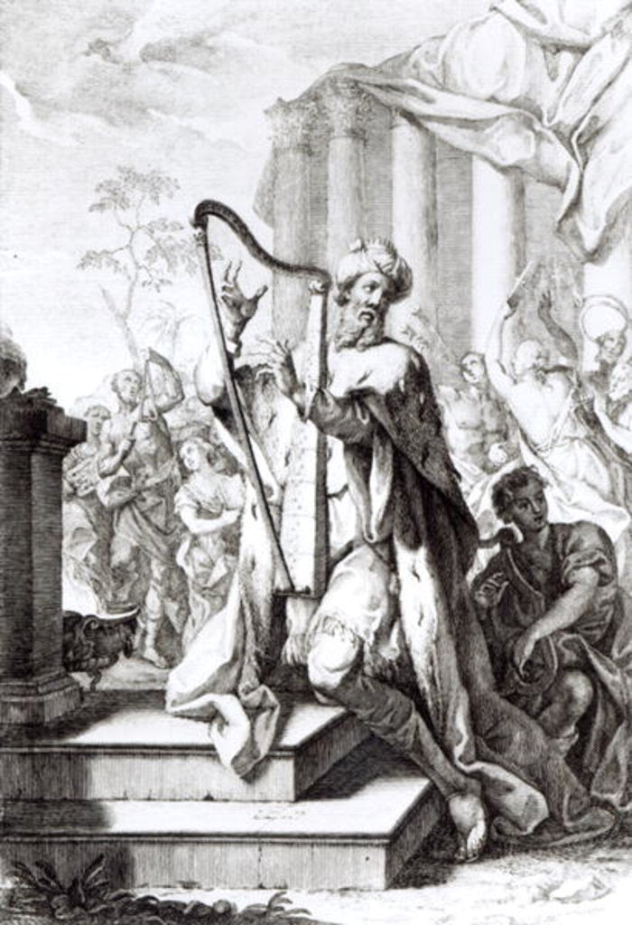 Detail of King David Playing the Lyre by Giuseppe Camerata (after)