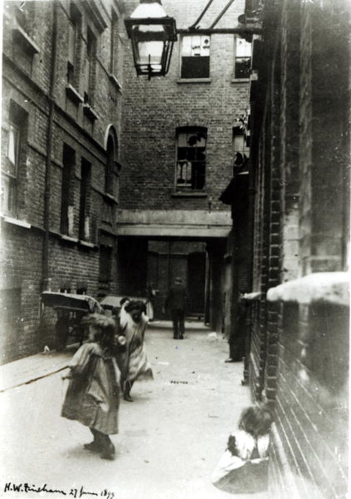 Detail of Children playing in a slum, 1899 by English Photographer