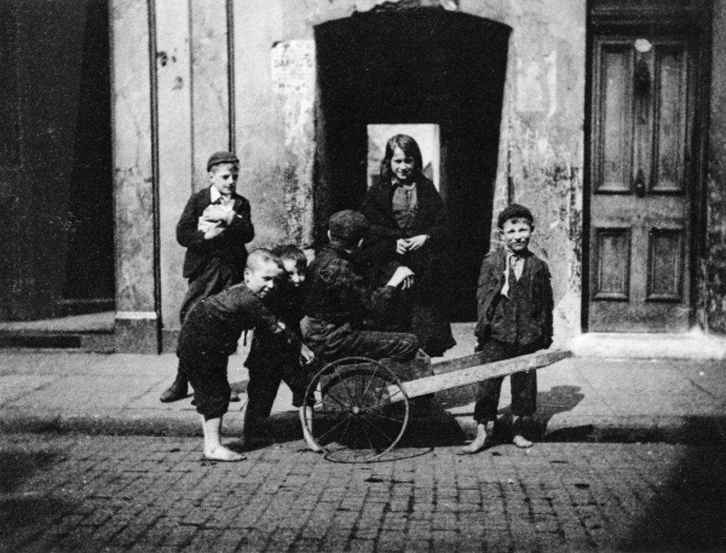 Detail of Children in a London slum by English Photographer