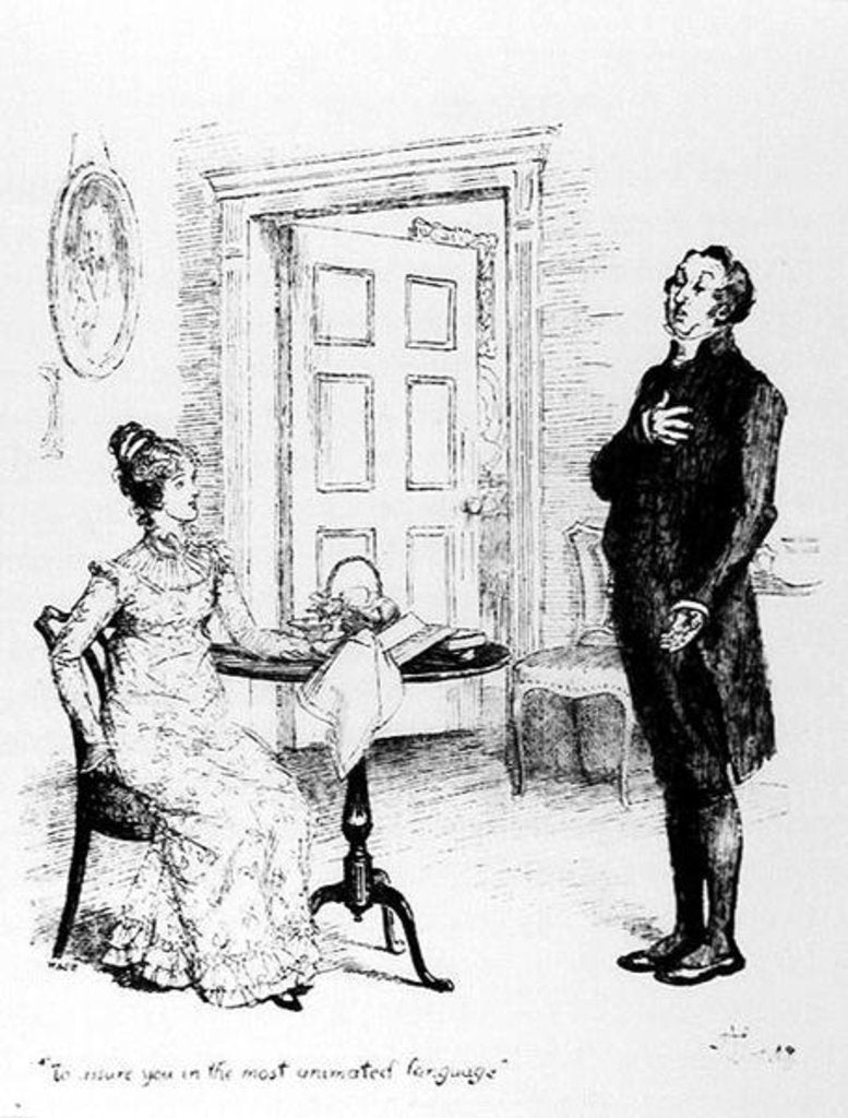 Detail of Mr Collins and Elizabeth by Hugh Thomson