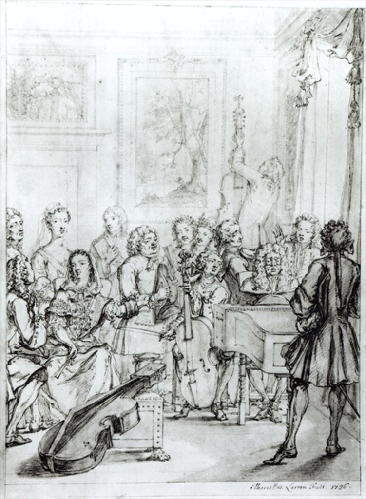 Detail of Concert at Montague House, 1736 by Marcellus the Younger Laroon