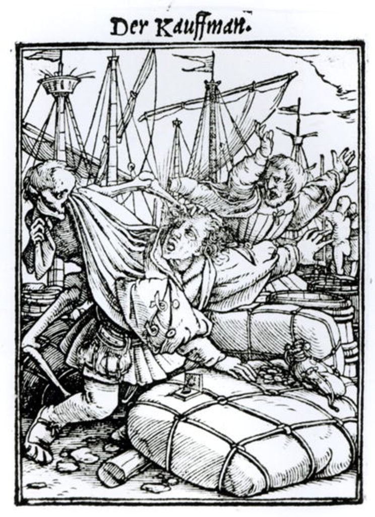 Detail of Death and the Merchant by Hans Holbein the Younger