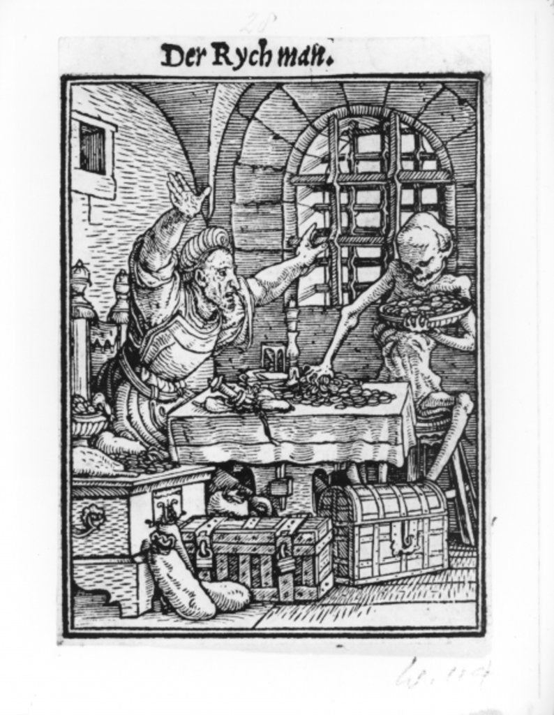 Detail of Death and the Rich Man by Hans (after) Holbein the Younger