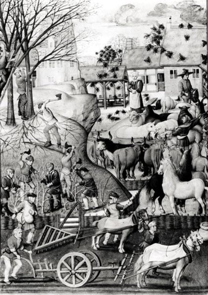 Detail of Ploughing by Netherlandish School